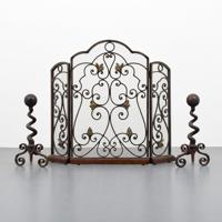 Firescreen & Andirons, Paige Rense Noland Estate - Sold for $2,000 on 05-15-2021 (Lot 44).jpg